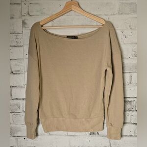 PrettyLittleThing Beige Wide Neck Slouchy Sweater Women’s S